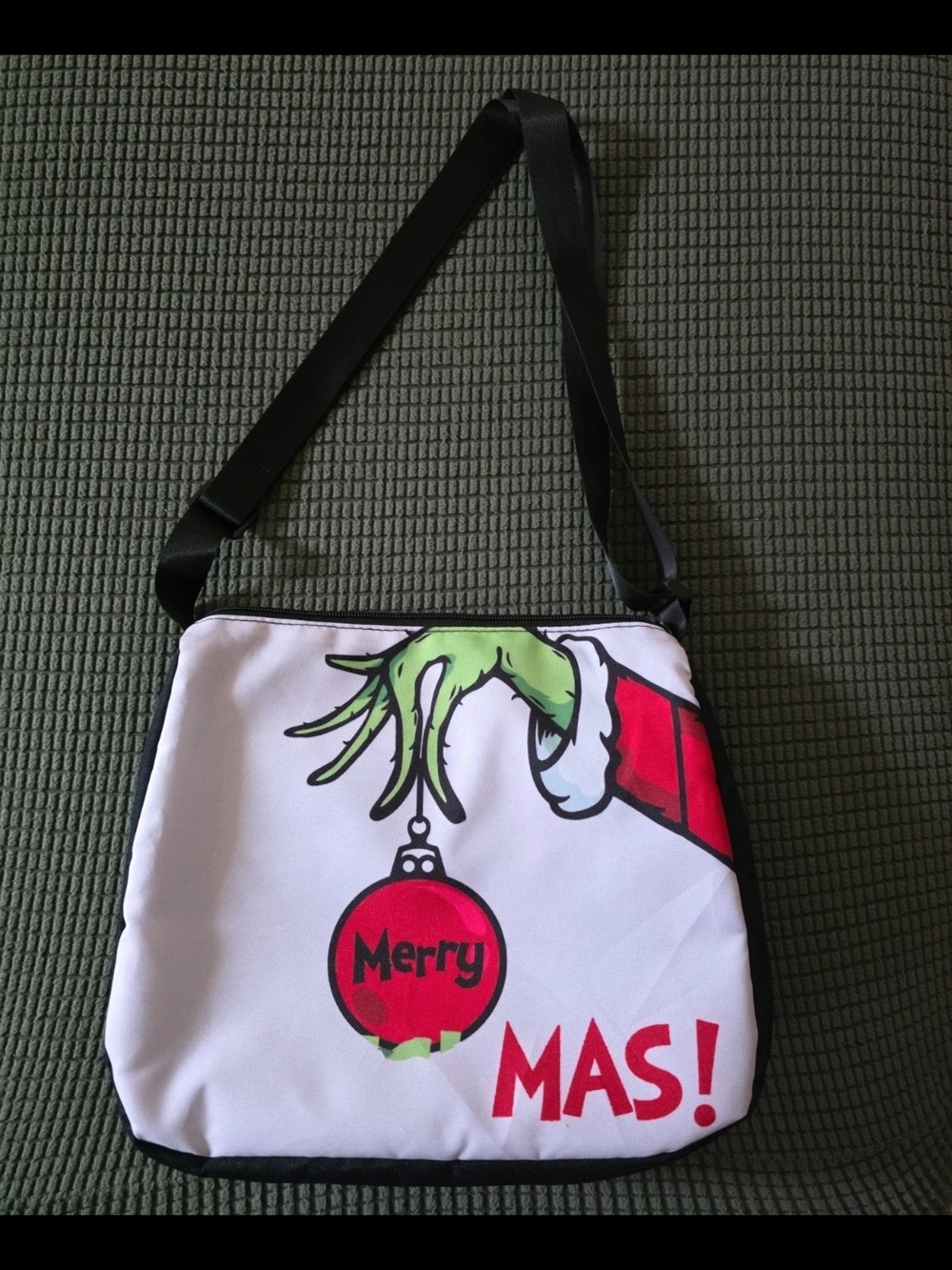 Grinch Merry Mas Christmas Crossbody Bag Holiday Shoulder Purse